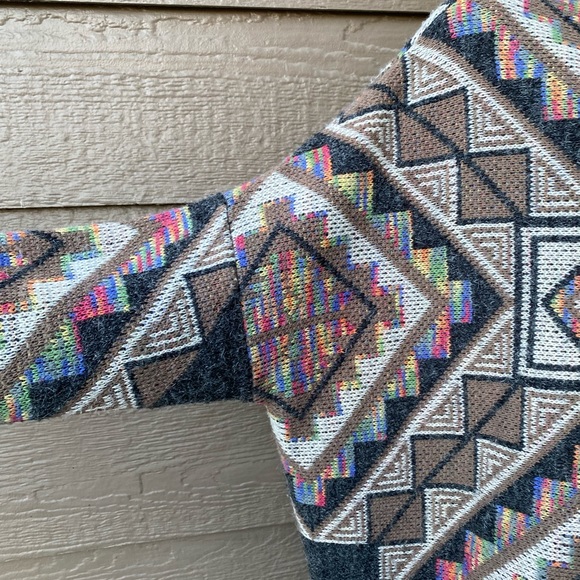 Debut Aztec Print Oversized Open Draped Cardigan Sweater S/M - Picture 9 of 14